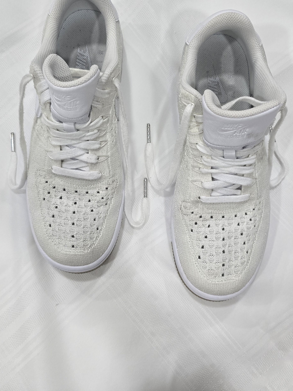 Nike Air Force 1 Flyknit All-White Sneakers